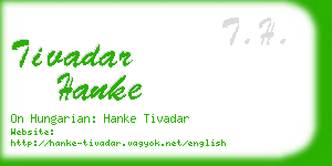 tivadar hanke business card